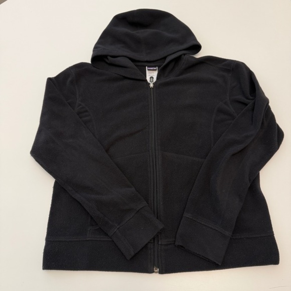 Patagonia Micro D Fleece Black Polyester Full Zip Hoodie Womens‎ Large